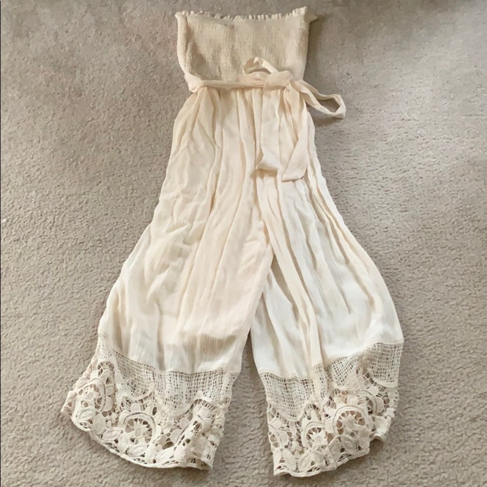 Cream pants jumpsuit